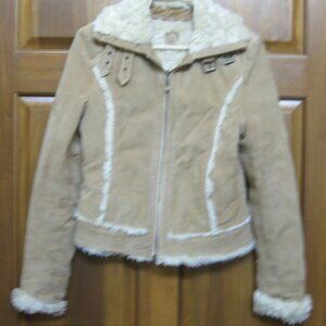 Wilson Leather Small Suede Coat, tan, size small